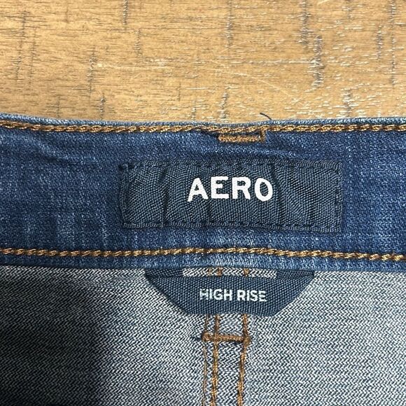 Aeropostale high-rise denim skirt. Size 4. Stretch. Distressed Jean skirt - Picture 2 of 10